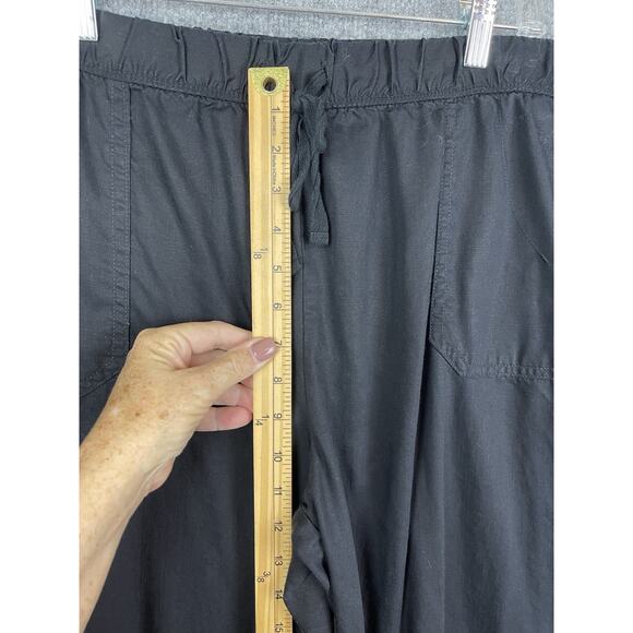 Caffe Marrakesh 100% Lyocell Pants Size XL Drawstring Black Boho Pockets - Picture 4 of 11